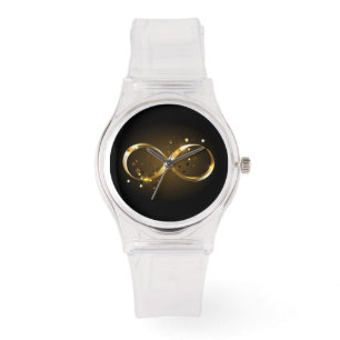 Reloj De Pulsera Símbolo de infinito dorado