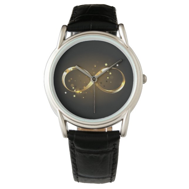 Reloj De Pulsera Símbolo de infinito dorado (Anverso)