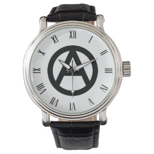 Reloj De Pulsera Símbolo de la anarquía en BLACK
