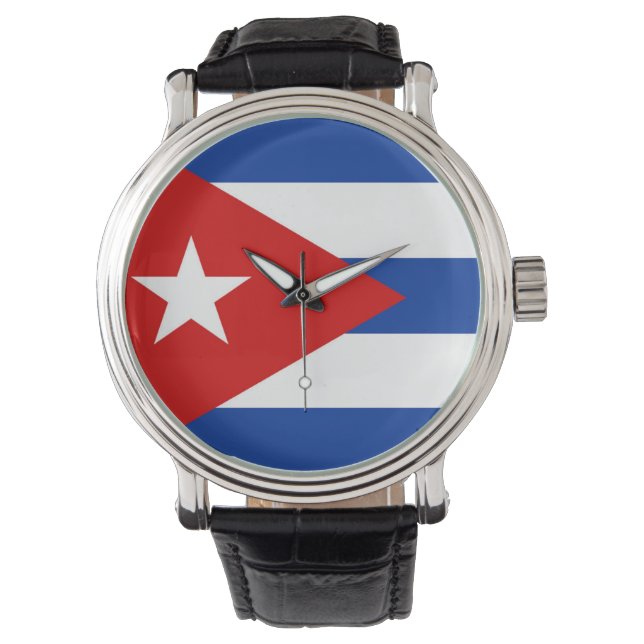 Reloj De Pulsera símbolo de nación de la bandera de cuba (Anverso)