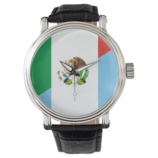 Reloj De Pulsera símbolo de país de media bandera de méxico guatema (Anverso)