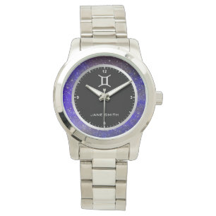 Reloj De Pulsera Símbolo de Rótulo zodiaco gemini galaxia Estrellas