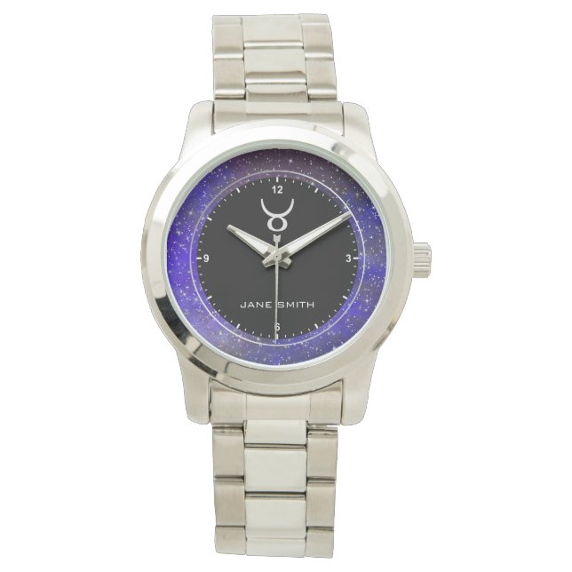 Reloj De Pulsera Símbolo de Rótulo zodiaco Taurus galaxia Estrellas (Anverso)