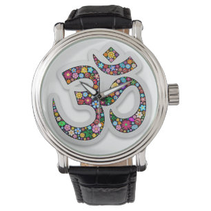 Reloj De Pulsera Símbolo de yoga floral de Namaste
