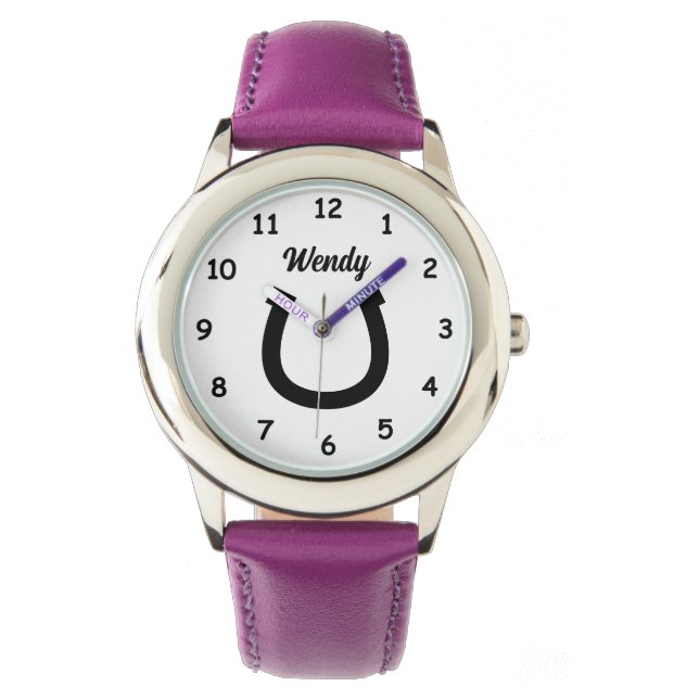 Reloj De Pulsera Símbolo del chica del nombre personalizado del log (Anverso)