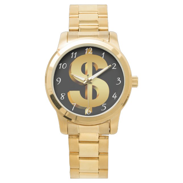 Reloj De Pulsera Símbolo del dólar dorado (Anverso)