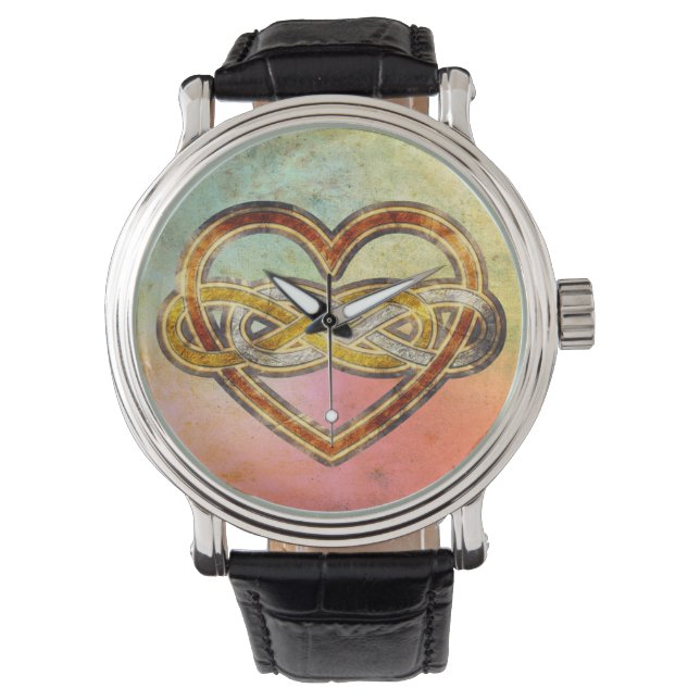 Reloj De Pulsera Símbolo doble Infinity Heart BiColor (Anverso)