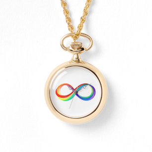 Reloj De Pulsera Símbolo infinito arcoiris en capas