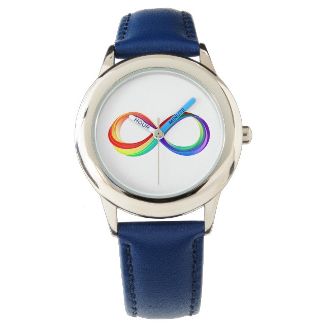 Reloj De Pulsera Símbolo infinito arcoiris en capas (Anverso)