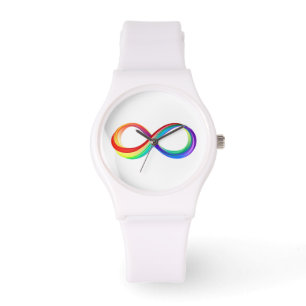 Reloj De Pulsera Símbolo infinito arcoiris en capas