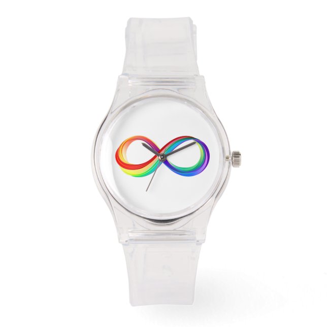 Reloj De Pulsera Símbolo infinito arcoiris en capas (Anverso)