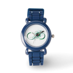 Reloj De Pulsera Símbolo infinito con pluma de pavo real