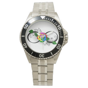 Reloj De Pulsera Símbolo infinito con Rosa arcoiris