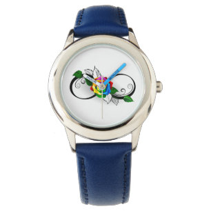 Reloj De Pulsera Símbolo infinito con Rosa arcoiris