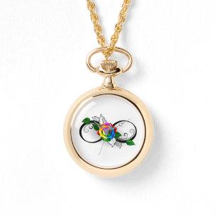 Reloj De Pulsera Símbolo infinito con Rosa arcoiris