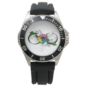 Reloj De Pulsera Símbolo infinito con Rosa arcoiris