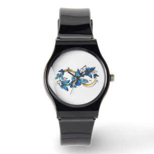 Reloj De Pulsera Símbolo infinito de mariposas Morpho azules