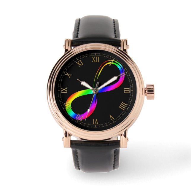 Reloj De Pulsera Símbolo infinito Lgbt Orgullo Gay Arcoiris (Anverso)