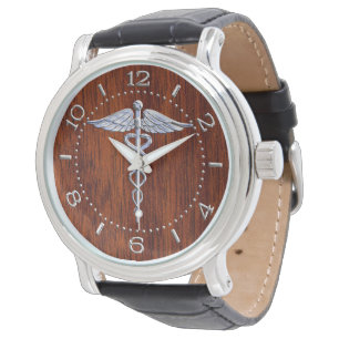 Reloj De Pulsera Símbolo médico de plata como Caduceo Marcado de ca