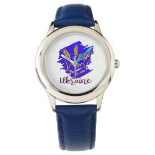 Reloj De Pulsera Símbolo nacional ucraniano tryzub hecho de oído de