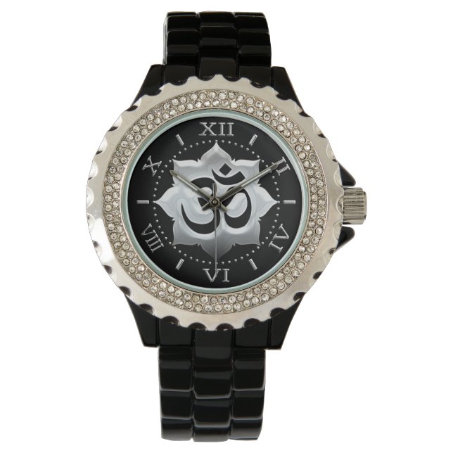 Reloj De Pulsera Símbolo OM Lotus espiritualidad Yoga Escudo Dial (Anverso)