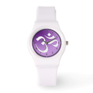 Reloj De Pulsera Símbolo Om púrpura