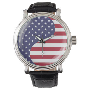 Reloj De Pulsera Símbolo patriótico Ying Yang original de Estados U