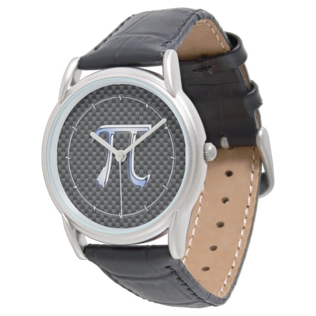 Reloj De Pulsera Símbolo plateado cromado como Pi en la impresión d (Angular)