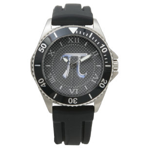 Reloj De Pulsera Símbolo plateado cromado como Pi en marcado de car