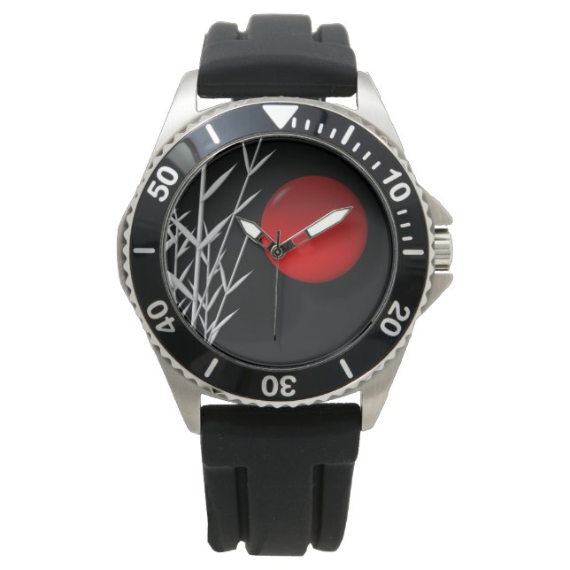 Reloj De Pulsera Símbolo rojo de sol de círculo rojo (Anverso)