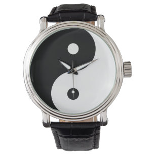 Reloj De Pulsera Símbolo Yin Yang Formas blancas negras en armonía