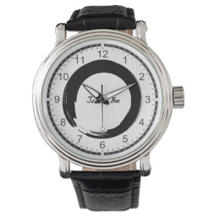 Reloj De Pulsera Símbolo zen con "Just Be"