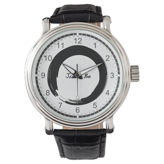 Reloj De Pulsera Símbolo zen con "Just Be" (Anverso)