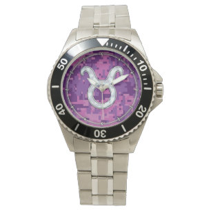 Reloj De Pulsera Símbolo zodiaco de Pearl Like Taurus en camo digit