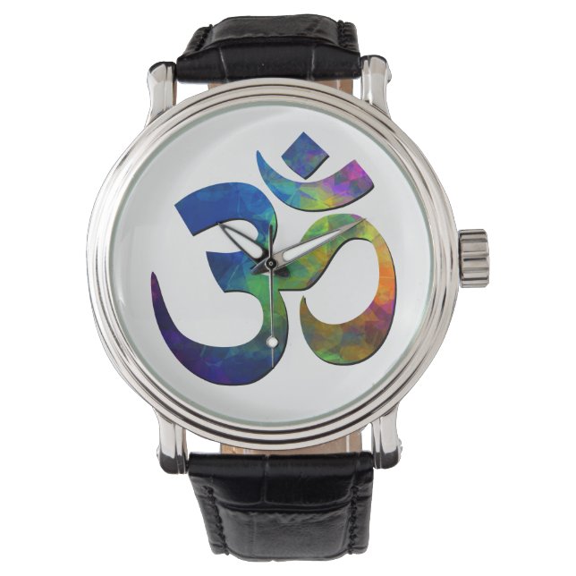 Reloj De Pulsera Símbolos de Yoga Om coloridos (Anverso)