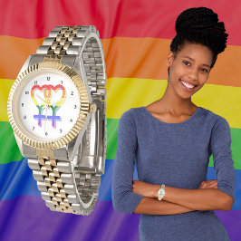 Reloj De Pulsera Símbolos del Orgullo Femenino Bandera Arcoiris