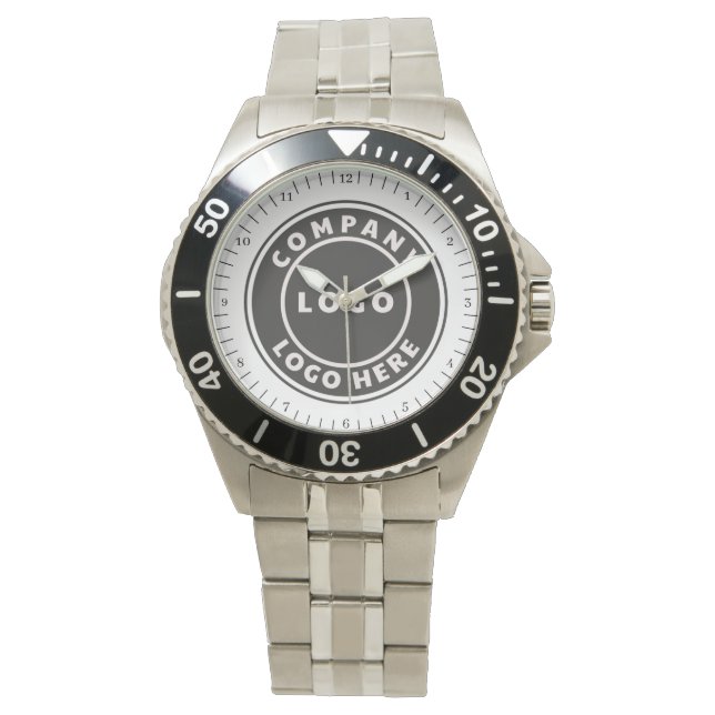 Reloj De Pulsera Simple Business Logo Employee Staff Swag (Anverso)