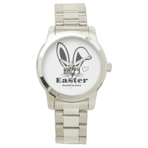Reloj De Pulsera simple conejito de Pascua simple lindo personaliza