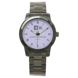 Reloj De Pulsera Simple Elegant Minimal Monogram Couple’s Name