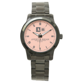 Reloj De Pulsera Simple Elegant Minimal Monogram Couple’s Name