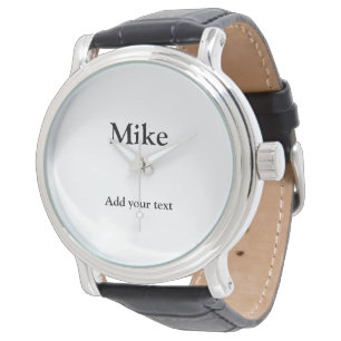 Reloj De Pulsera simple mínimo añadir su nombre MONOGRAM GROOMSMEN 