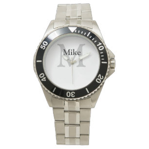 Reloj De Pulsera simple mínimo añadir su nombre MONOGRAM GROOMSMEN