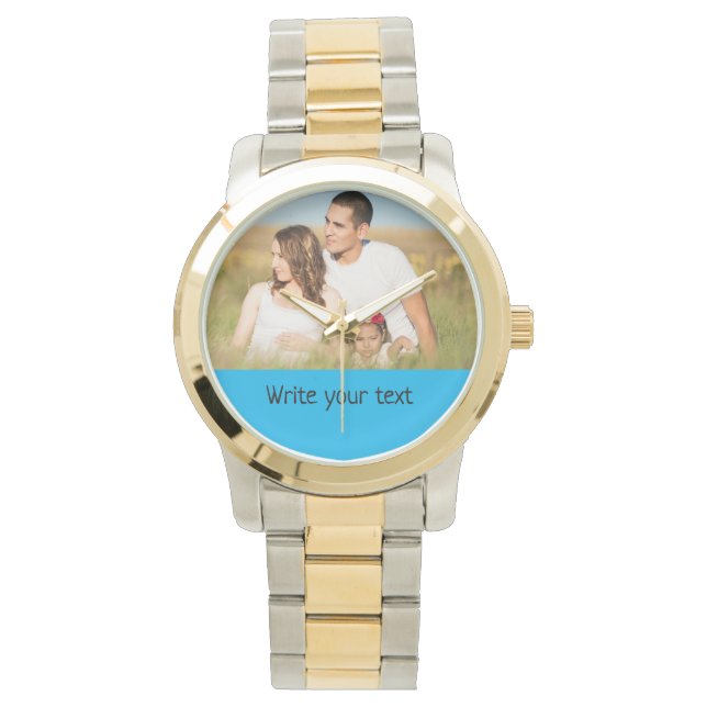 Reloj De Pulsera simple mínimo añadir tu foto de texto navidades w (Anverso)