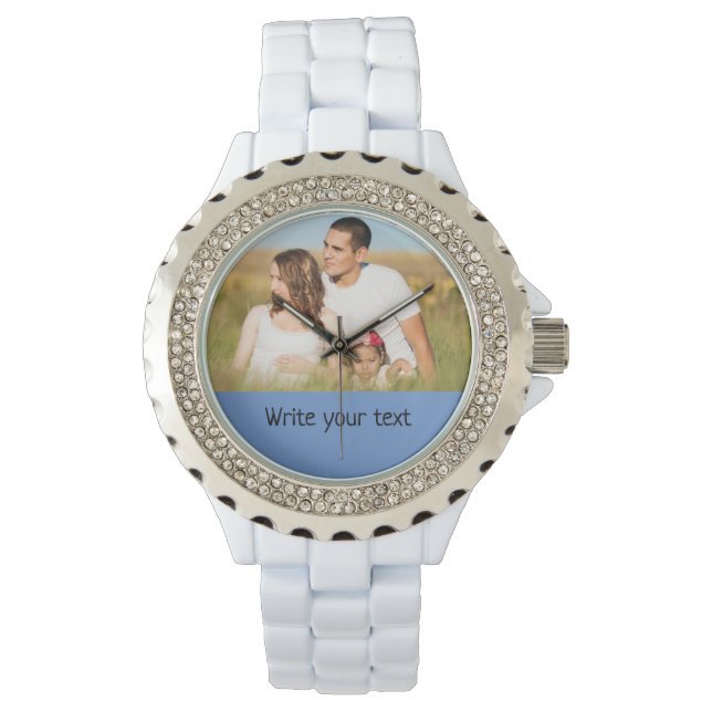 Reloj De Pulsera simple mínimo añadir tu foto de texto navidades w (Anverso)