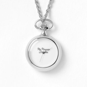 Reloj De Pulsera simple mínimo monograma sra. nombre fecha año.