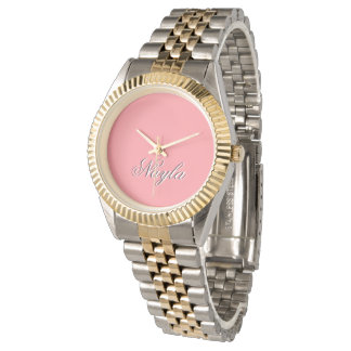Reloj De Pulsera Simple montre rose avec prénom à personaliser