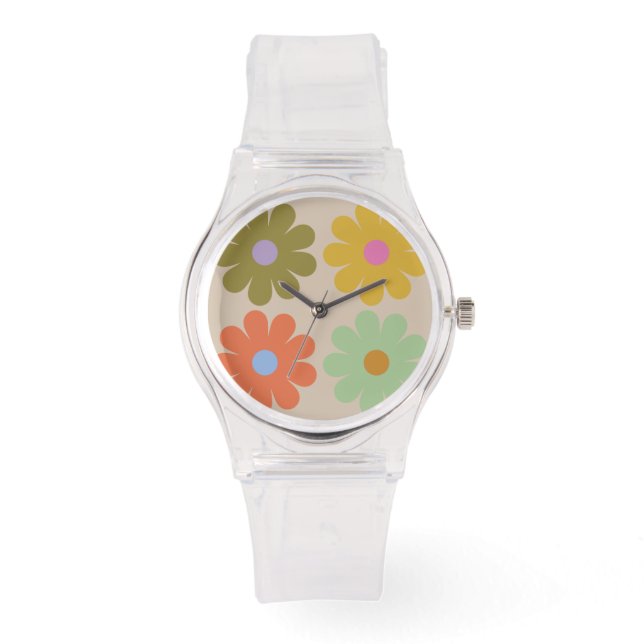 Reloj De Pulsera Simple Pastel Vintage Flower Pattern (Anverso)