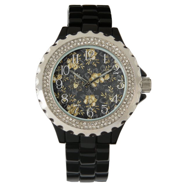 Reloj De Pulsera Sin inconvenientes con las orquídeas de joyas (Anverso)
