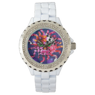 Reloj De Pulsera Singular cara de sol Resumen arte zodiaco morado r