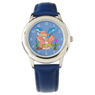 Reloj De Pulsera Sirena azul y delfines